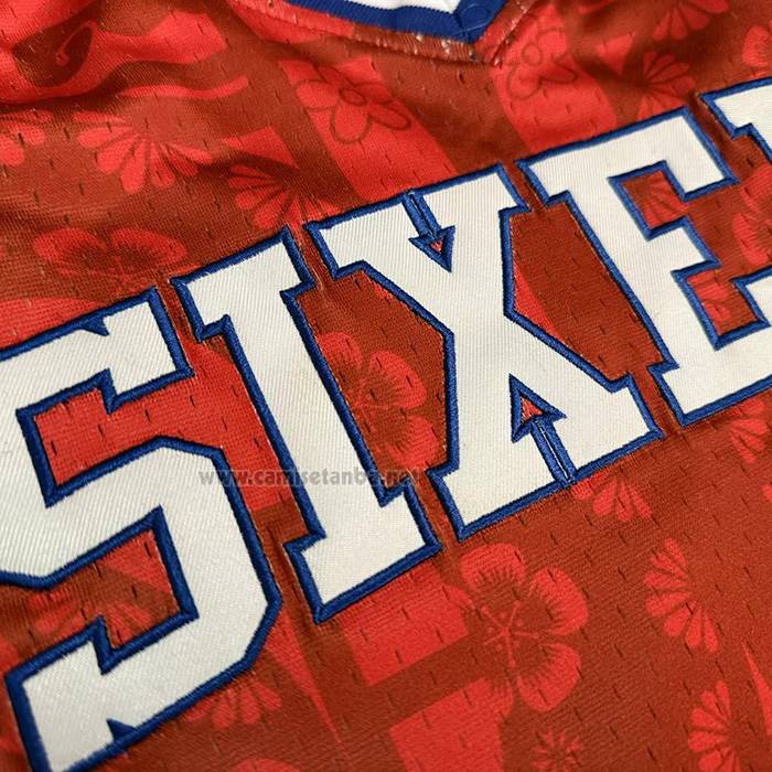 Camiseta Philadelphia 76ers Allen Iverson NO 3 Mitchell & Ness 2002-03 Rojo